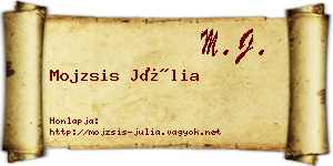 Mojzsis Júlia névjegykártya